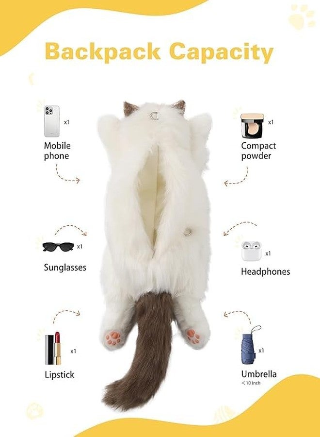 JRS TRADERS Realistic Cat Shape Shoulder Bag | Cute 3D Cat Sling Bag for Girls & Women | Soft Plush Handbag - Image 2